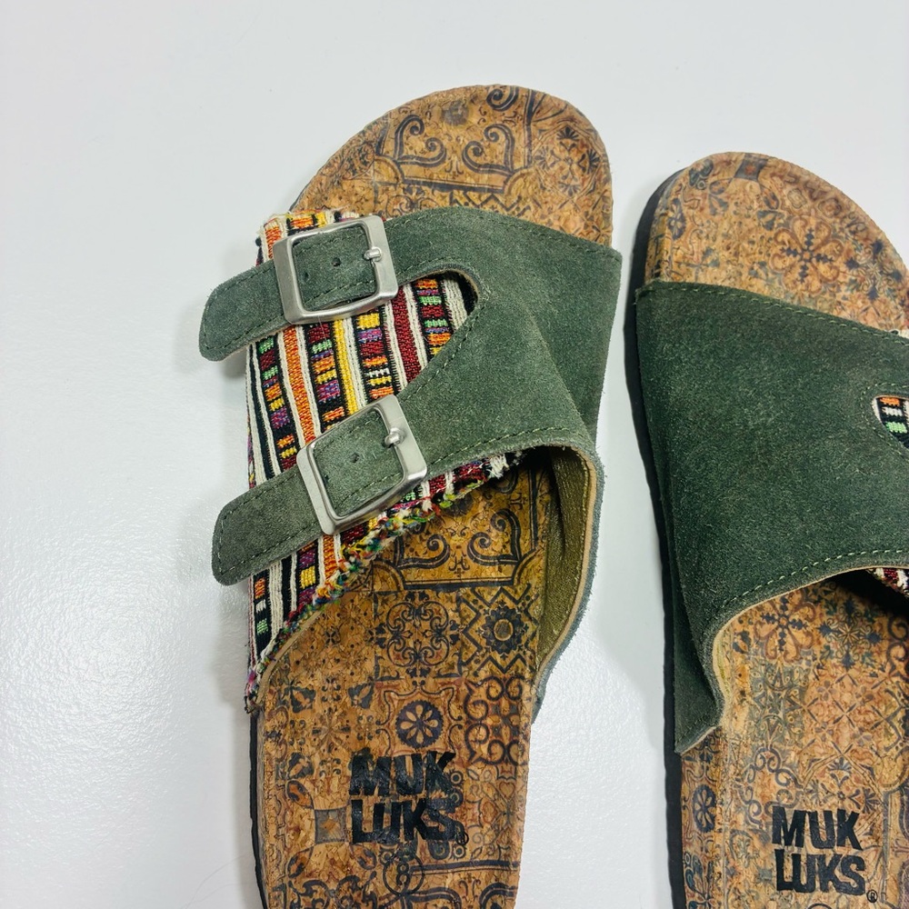 MUK LUKS Women's Valerie Terra Turf Sandals Green Size 8 Lightweight - Picture 7 of 8